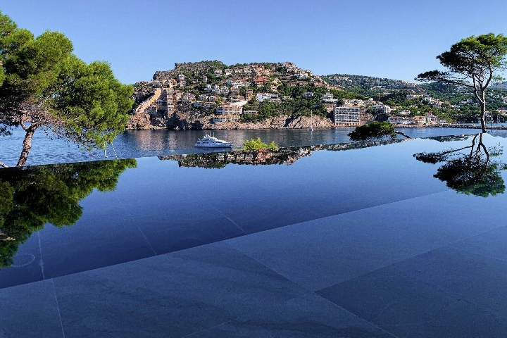 Pool by the ocean at Mallorca Villa