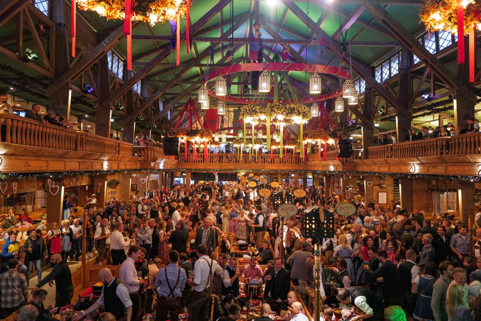 Full beer tent at Oktoberfest Munich